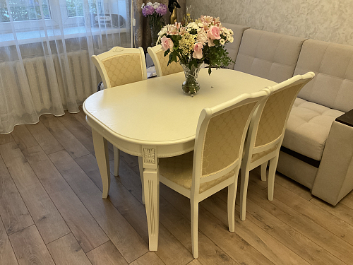 Стол Romeo молочный патина / патина золото фото покупателя 2